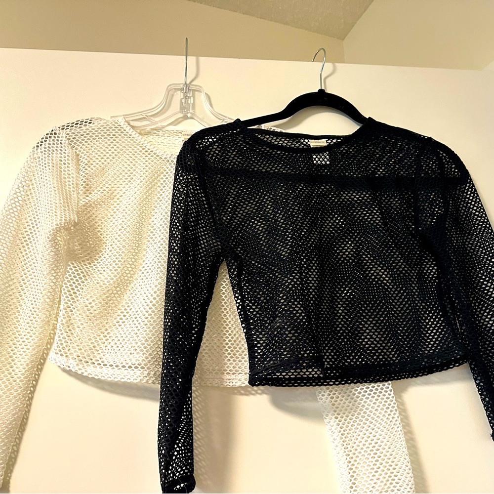 L space mesh cover Tops